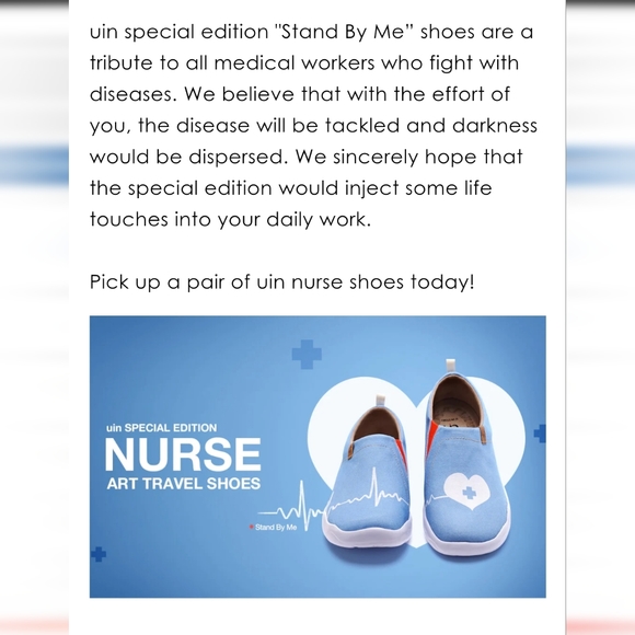 UIN | Stand By Me nurse design comfort lightweight slipon canvas shoes - Picture 12 of 16